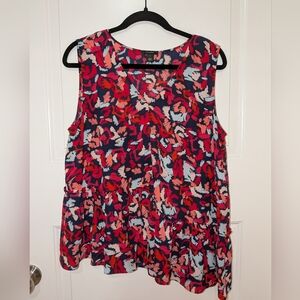 HALOGEN Size L Floral Peplum Top - Nordstrom Brand - Stunning Colors